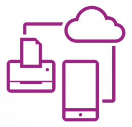 Icono púrpuro red segura